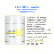 Pro Basics Nutrition - L-Carnitine, Free-Form Amino Acid Product Details